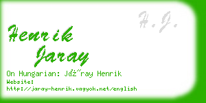 henrik jaray business card